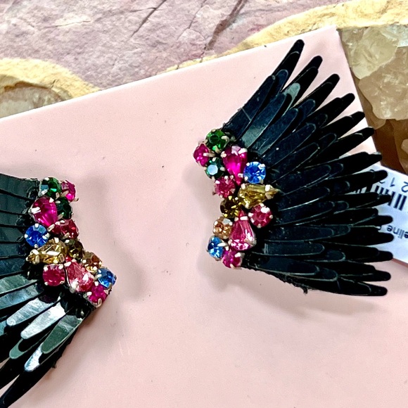 πΊπHPππΊ NWT Mignonne Gavigan Mega Mini Madeline Earrings Black Multi - Picture 4 of 16